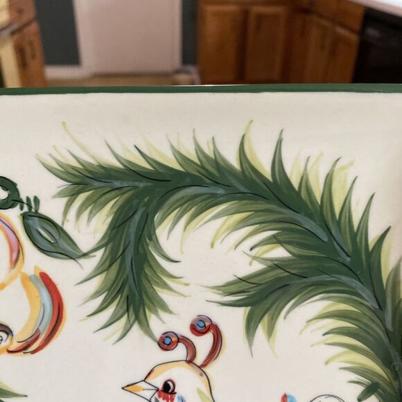 GAIL PITTMAN CHRISTMAS TRIMMINGS Square Side Plate - Partridge In A Pear Tree - Picture 3 of 7